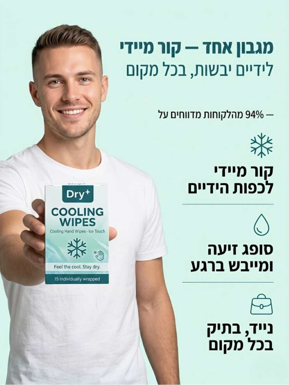 מגבוני הקירור של  Dry+